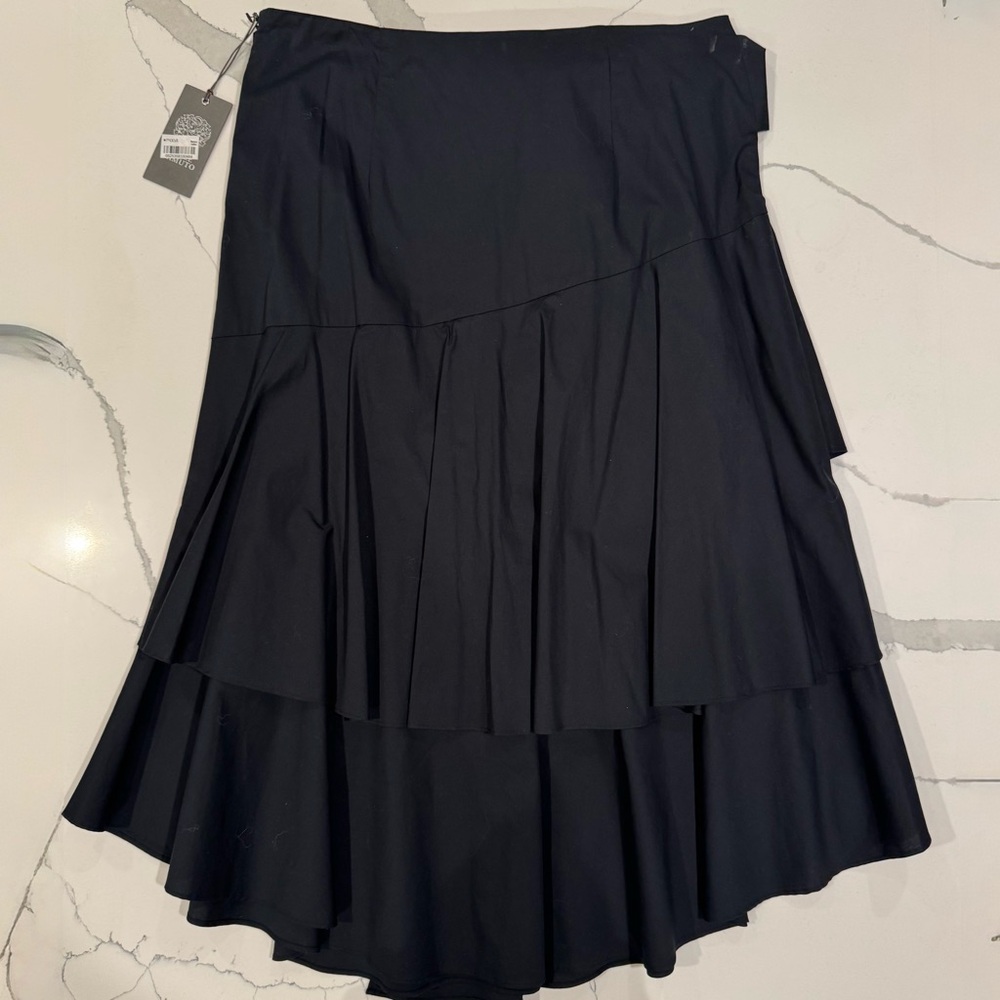 Vince Camuto Black Layered Ruffle Big Bow Skirt - Picture 3 of 6